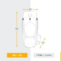 Forclaz Men's Trekking Backpack 60+10 L -Alphanova Shop k29cb66ba129688bd377b1dc6274db8bb