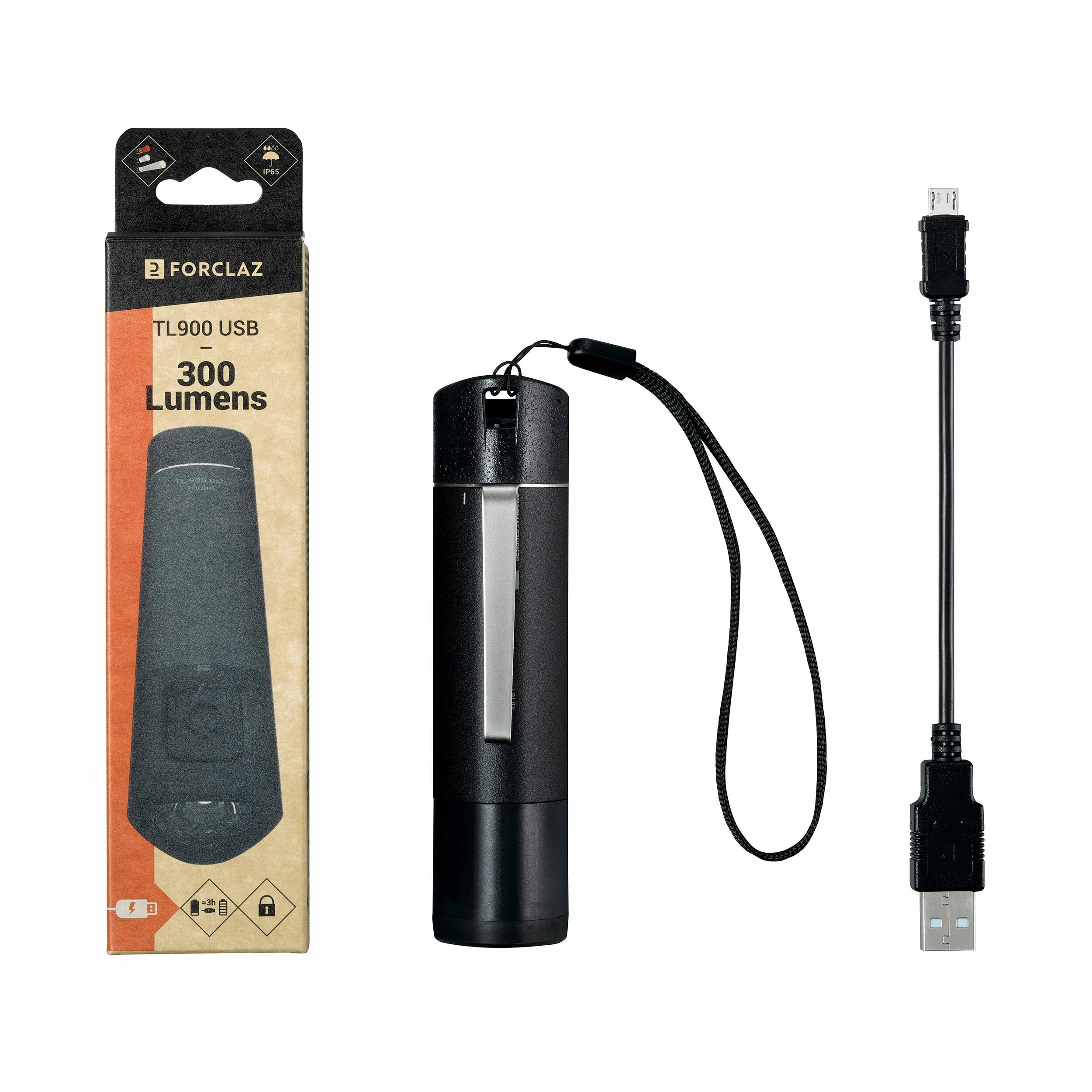 Forclaz Rechargeable Torch - 300 Lm 6 Forclaz Rechargeable Torch - 300 Lm - Image 4