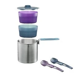 Forclaz Stainless Steel 2 Person Cooking Set 1.6L