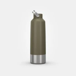 Quechua Stainless Steel Hiking Flask With Screw Cap MH100 1.5 L Khaki -Alphanova Shop kb11e5d4c216442f1edabe12e139aa85a