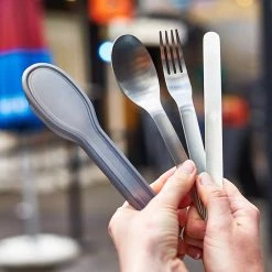 Black+Blum Stainless Steel Cutlery Set With Case Grey -Alphanova Shop kb97f72b127caa636ff9f5e69395b27b9